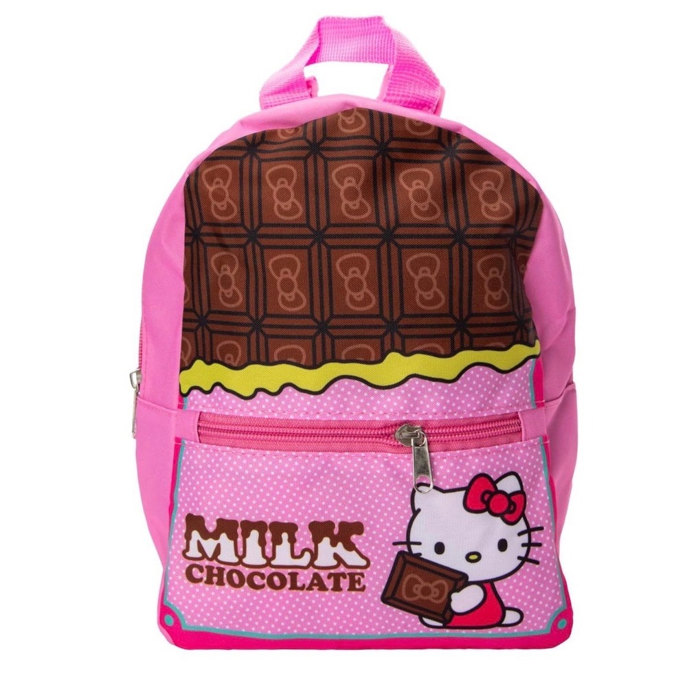 Hello Kitty Milk Chocolate Pink Backpack Bag‎ Cute Kawaii School Bag